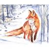Jennifer Rose Winter Walk Fox Framed Canvas Print