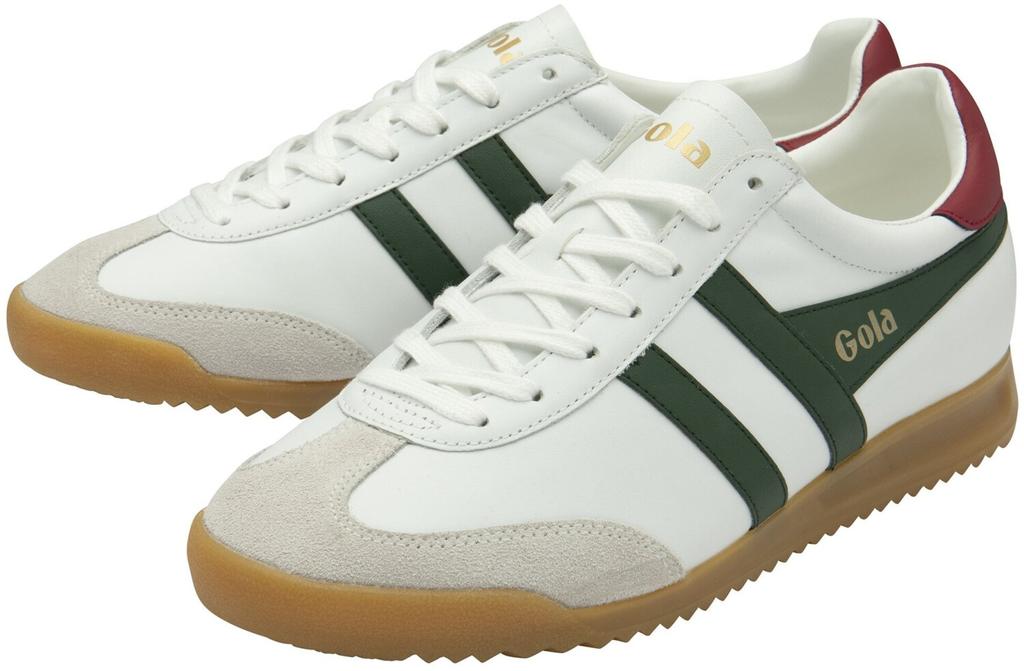 Gola Classics Men's Torpedo Leather Trainers White/evergreen/deep Red