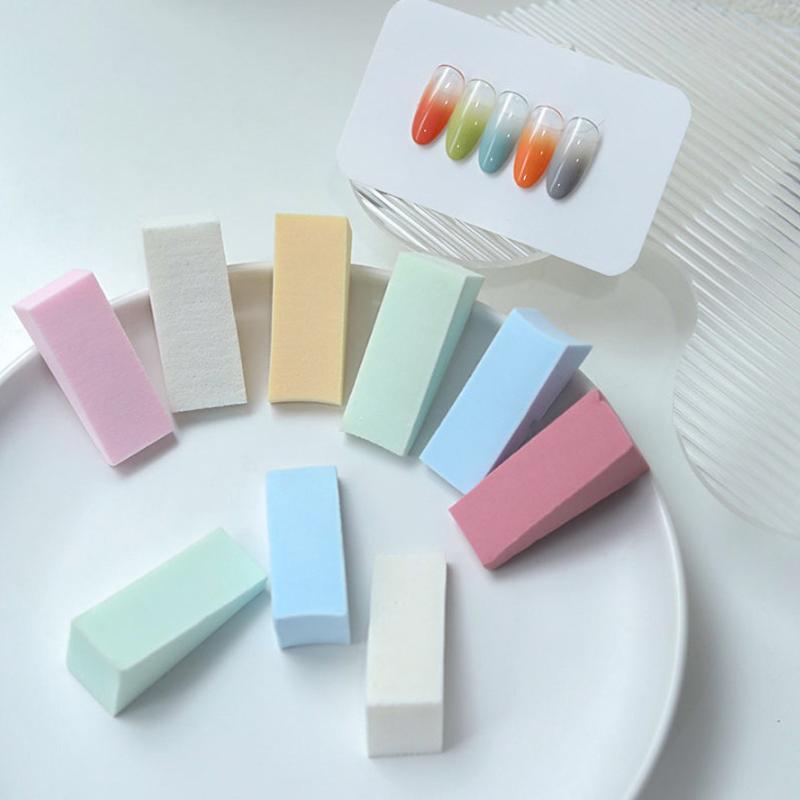 10Pcs Soft Sponges Gradient Nail Art Stamper Tools Color Fade Manicure Diy Creative Nail Accessories Nail Art Sponge