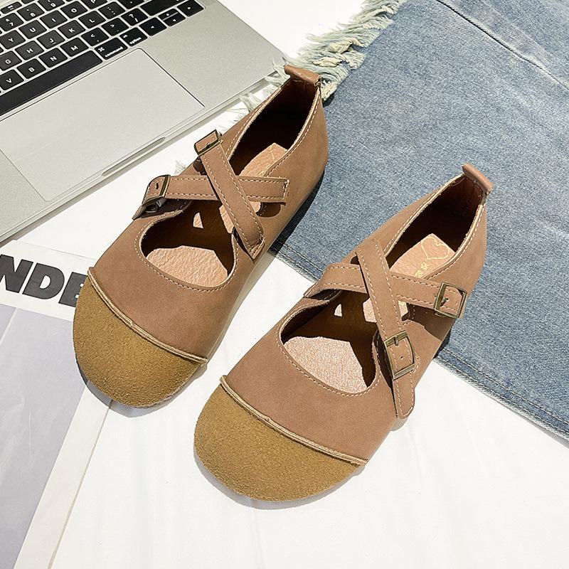 Женские туфли-бини на плоской подошве, весна-лето 2025, новые ретро туфли Мэри Джейн, туфли бабушки, уродливые и милые туфли-однопедальки