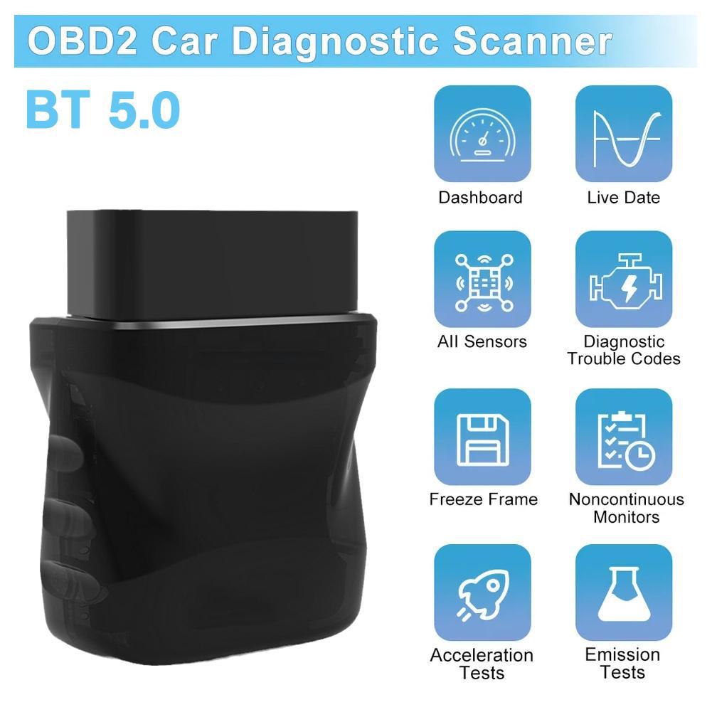 ELM327 V1.5 OBD2 диагностический инструмент для автомобиля, Bluetooth 4.0 OBD2 сканер, беспроводной OBDII считыватель кодов ошибок двигателя для IOS, W0A7