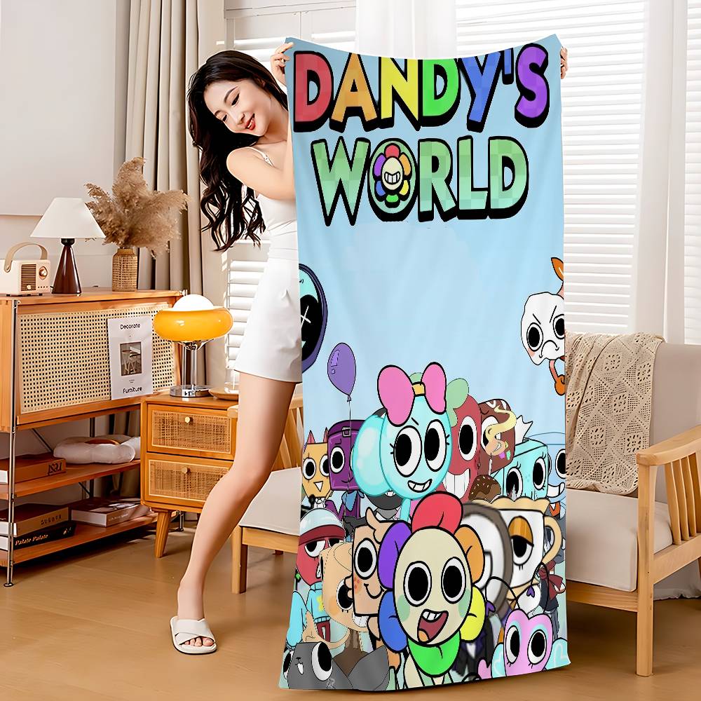 Игровое Полотенце для Ванны D-Dandys World Из Микрофибры Мягкое Впитывающее Воздухопроницаемое Для Девочек Детей Декоративное Мультяшное Пляжное Полотенце