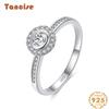 Tancise Classic 925 Sterling Silver Zircon Ring Ladies Jewelry Wedding Promise Party Gift
