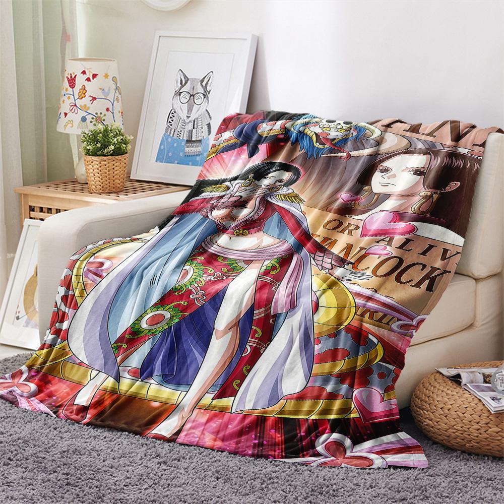1PC Boa Hancock Patterned Flannel Blanket Suitable For All Seasons For Home Decor Warmth And Comfort Gifts Holiday Present