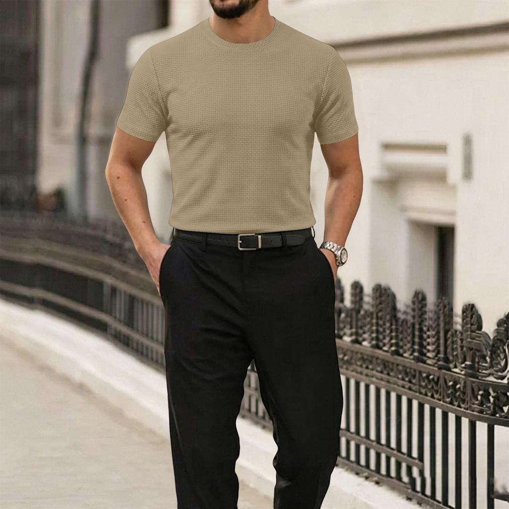 Men's Ice Silk Mesh Short Sleeve T-Shirt - Summer Breathable Cool Tee