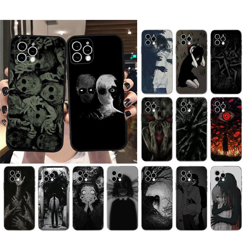 Чехол для телефона Carcasa Funda Для iPhone 17 Pro Max Air 16 15 14 13 Pro Max 15 16 Pro 15Plus Ужасы Аниме Девушка Чехол