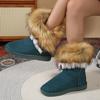 New Cotton Boot Women's Autumn Winter Snow Boots Plus Fleece Thickened Warm Non-slip Short Shoes