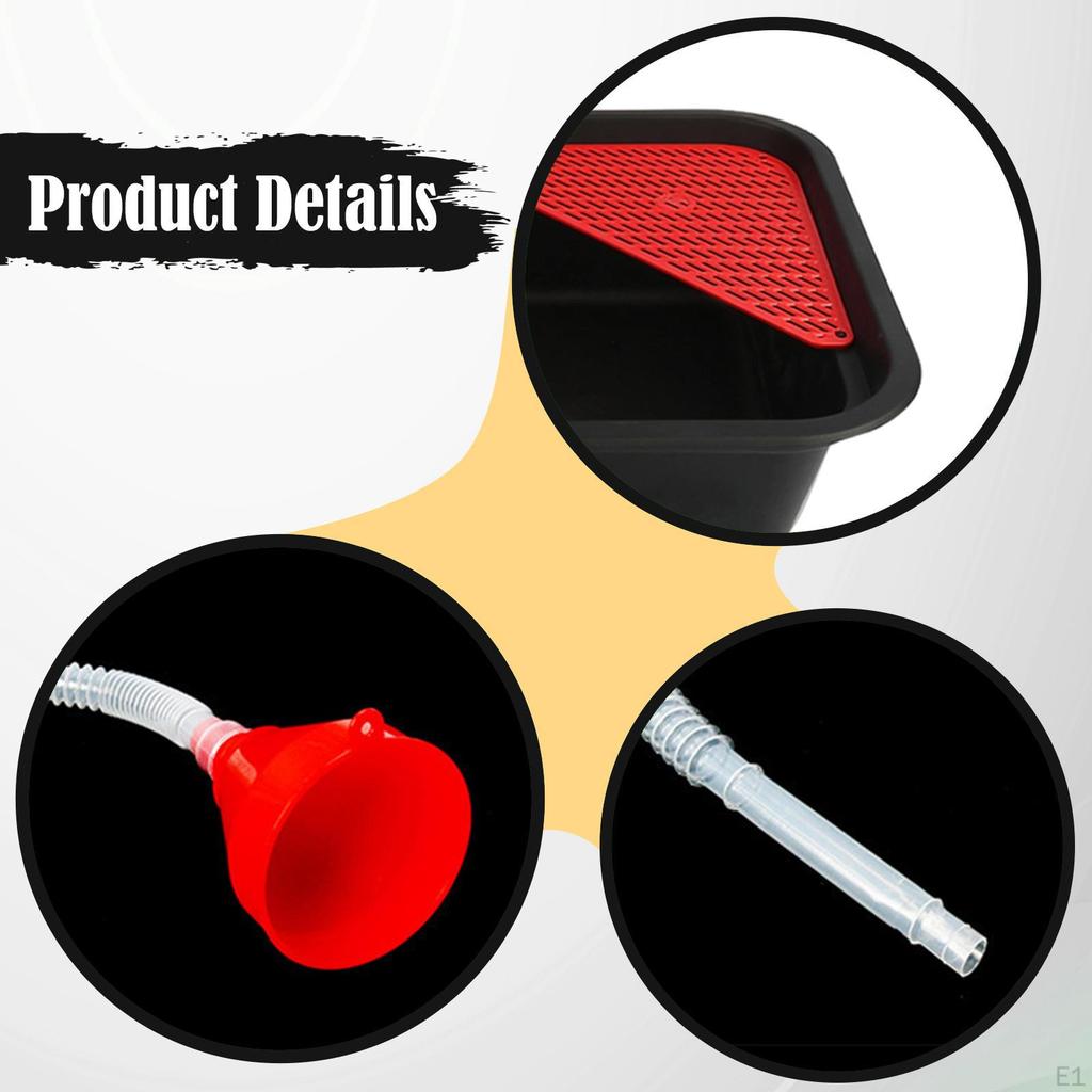 Car Oil Drain Pan Container Catcher Dish Easy to Clean Holder Waste Collection Tray for