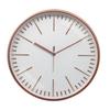 Тисненые Металлические Аналоговые Настенные Часы, Бесшумный Ход, Линейный Индикатор Времени (12 дюймов, Медь и Белый)