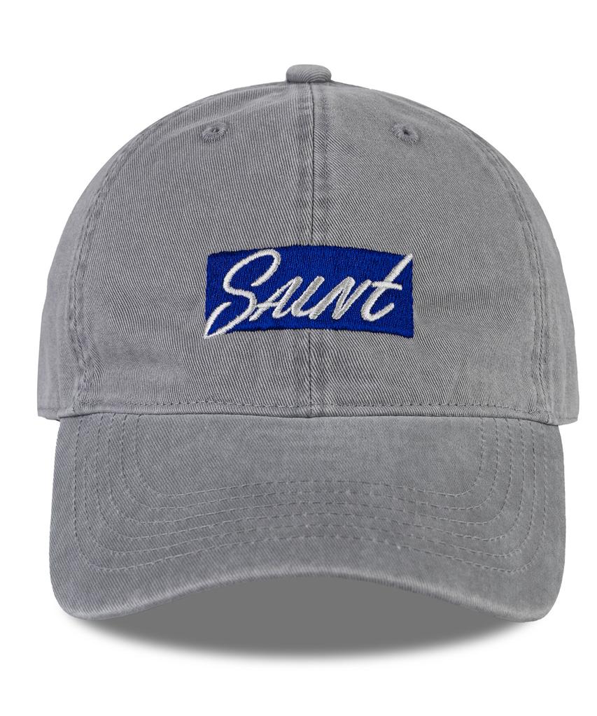 Кепка-бейсболка Wig Saint с логотипом Box Logo, вымытая катионным способом - Серая
