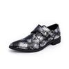 Fashion Luxury New Designer Snakeskin Patent Leather Buckle Formal Shoes For Men Dress Wedding Prom Homecoming Monk Strap Loafers