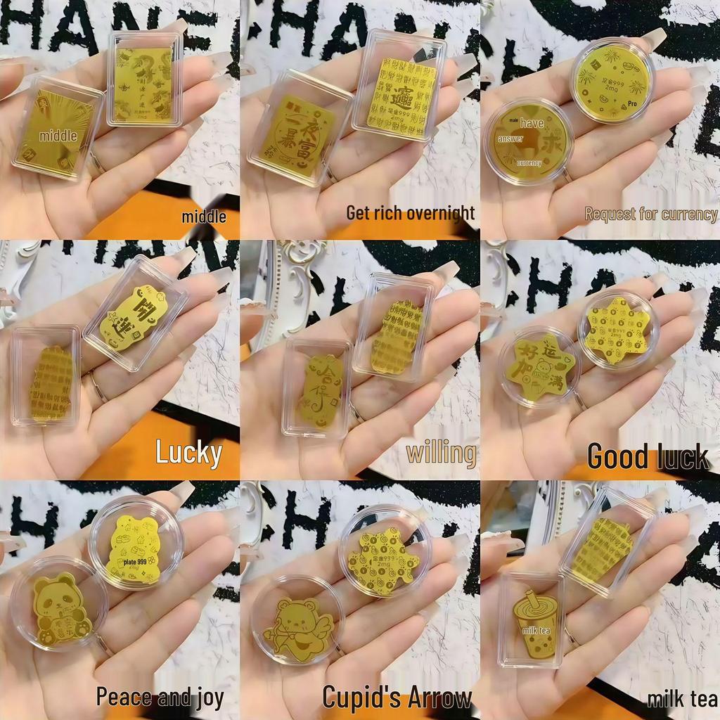 Золотая наклейка на телефон 999: Подвеска-шарм из золота 2 мг для процветания и успеха