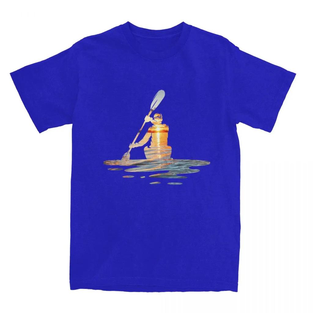 Морской каяк Спорт Каякинг для мужчин и женщин Футболка Sunset Kayaker Merch Хипстерские футболки Футболки Хлопок Идея подарка Одежда