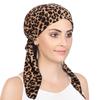 European-American Floral Print Two-Tail Curved Muslim Headscarf Pullover Hat