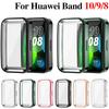 Мягкий ТПУ Чехол Для Huawei Band 10 9 8 Рамка Корпус Бампер Защитное Стекло Экран Браслет Band9 Полностью Прозрачный Защитный Чехол