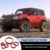for -2025 Ford Bronco AC Knob Cover Accessories Center Console Switch Volume Temp Control Button Ring Trim-Red 6Pcs (Not fit Bronco Sport)