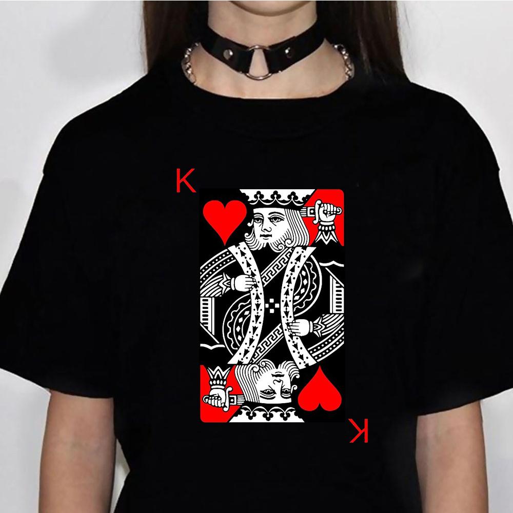 Playing Card T-shirts Women Streetwear T Shirt Female Comic Clothing