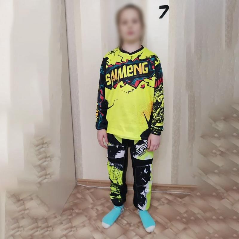 Комплект экипировки для мотокросса для детей 4 5 6 7 8 9 10 11 12 13 лет Молодежный детский мотоциклетный костюм для мальчиков и девочек, майка, штаны, гоночный костюм для бездорожья, эндуро, мотокросса, горного велосипеда