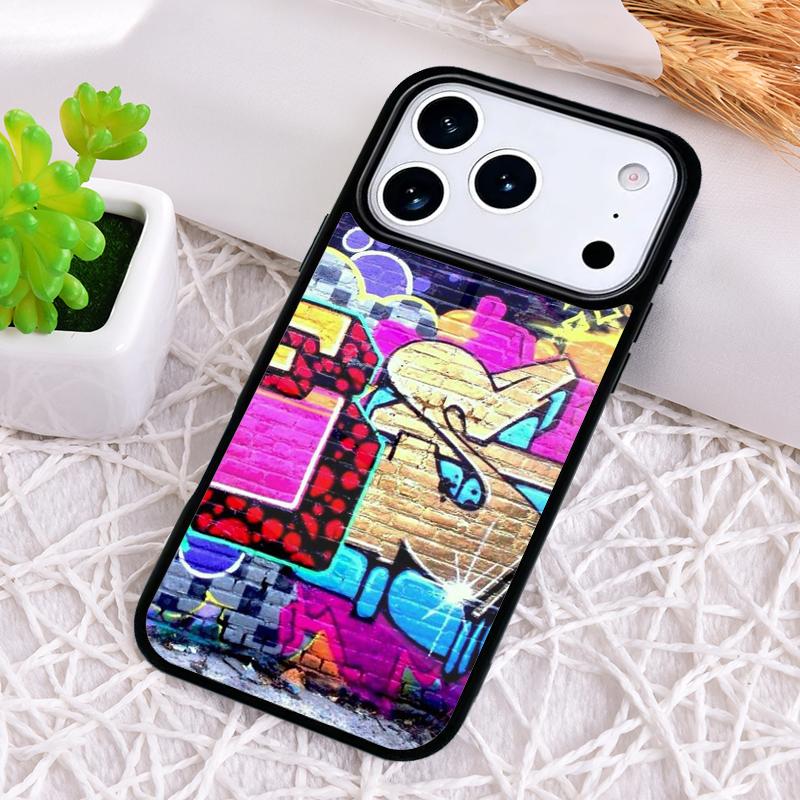 Чехол для телефона с граффити для iPhone 17 Air 16 15 11 12 14 13 Pro Max Ударопрочный чехол