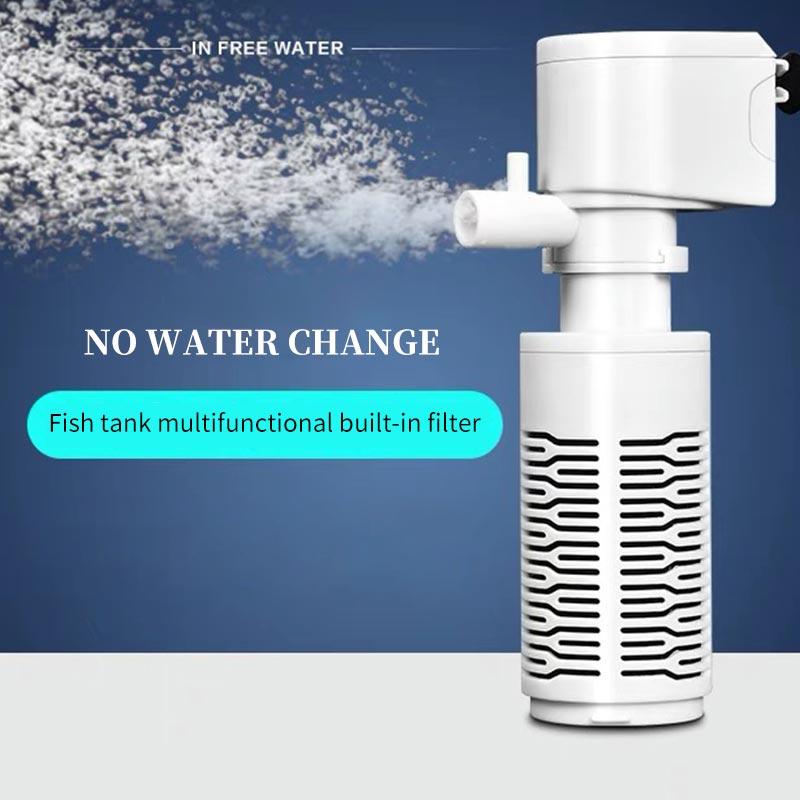 Бесшумный фильтр для аквариума, очистка воды «три в одном», циркуляционный насос, мини-волновая система аэрации, регулируемый поток, подходит для напряжения 220–240 В