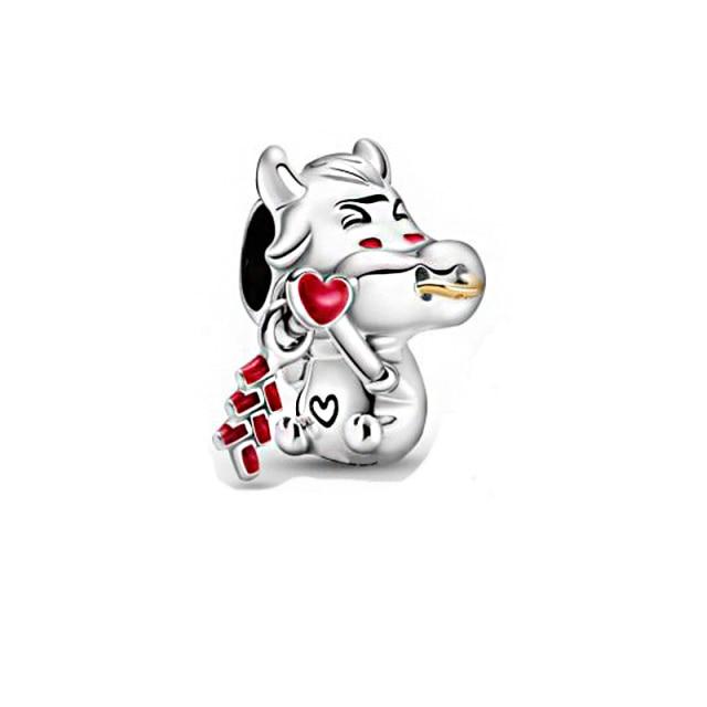 925 Sterling Silver Colorful Beads Transparent Shiny Row Clip Charm Fit Women Bracelet DIY Jewelry