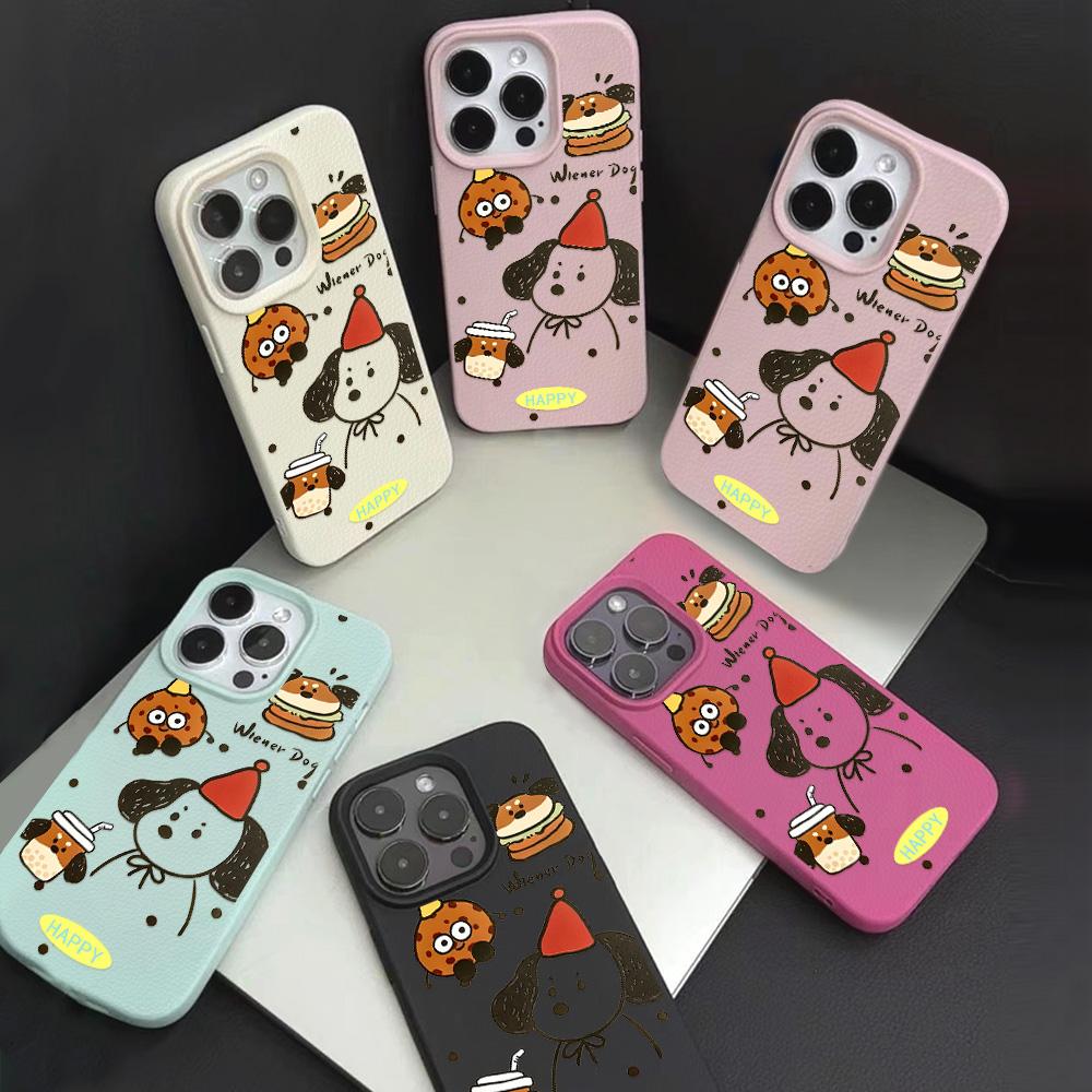 Чехол для телефона iPhone 11 13, чехол для iPhone 12 14 15 16 Pro Max 12 Pro 15 Plus, кожаный, окрашенный, водонепроницаемый, устойчивый к падениям и износу, мультяшный