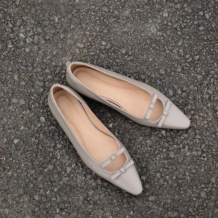 Fashion Women's Cow Leather Pointed Toe Slip-on Ballet Flats Leisure High Quality Soft Comfortable Espadrilles Elegant Ladies Slim Shoes