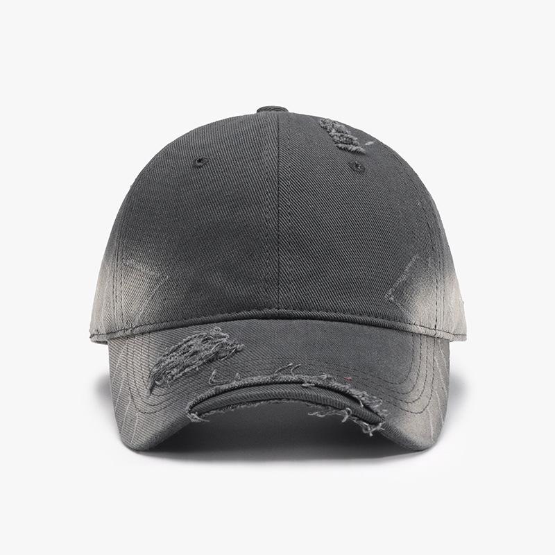 Washed Soft Top Baseball Cap Tie Dye Distressed Hip Hop Dad Hat Unisex Big Head Outdoor Casual Adjustable
