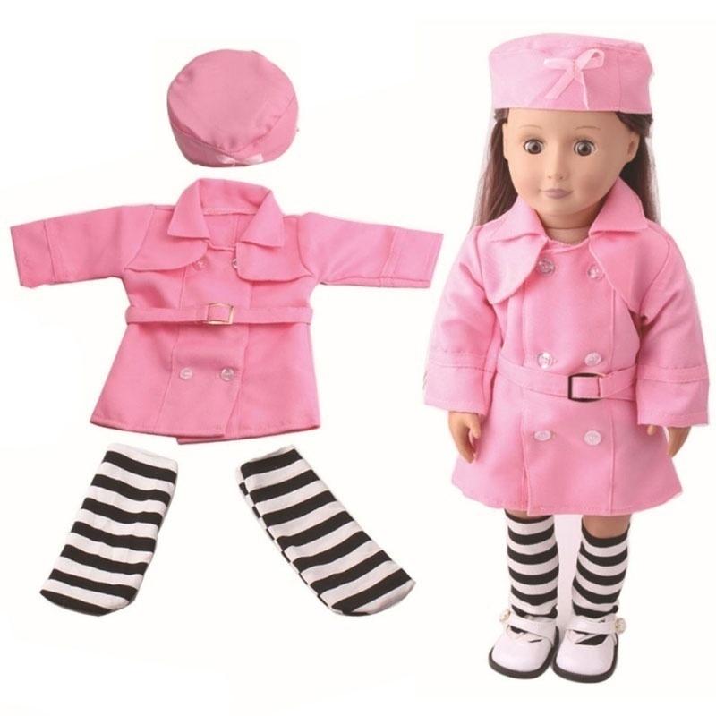 Кукла American Girl Горячие Чулочки Ручной Работы и Пыльник Одежда для Куклы 18"