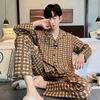 100% Cotton Pijama for Men 2 Pieces Lounge Sleepwear Pyjamas Plaid Spring Bedgown Home Clothes Man PJs Pure Cotton Pajamas Set
