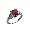 Ruby Heart Women's Ring & Stainless Steel Men's Ring - Japanese & Korean Inspired Christmas Jewelry