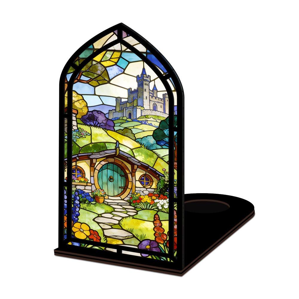 Multicolor Candle Holder Gothic Arch Design Light-transmitting Table Setting Book Nook  Living Room