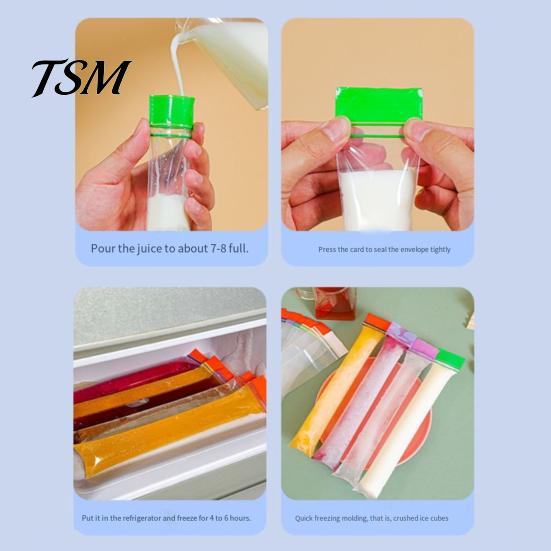 Tasteless Popsicle Bags 50/100Pcs Disposable Bag BPA-Free Freezer Tubes with Zip Seals And Mess-free Funnel Leak-Proof DIY Mold for Ice Pops