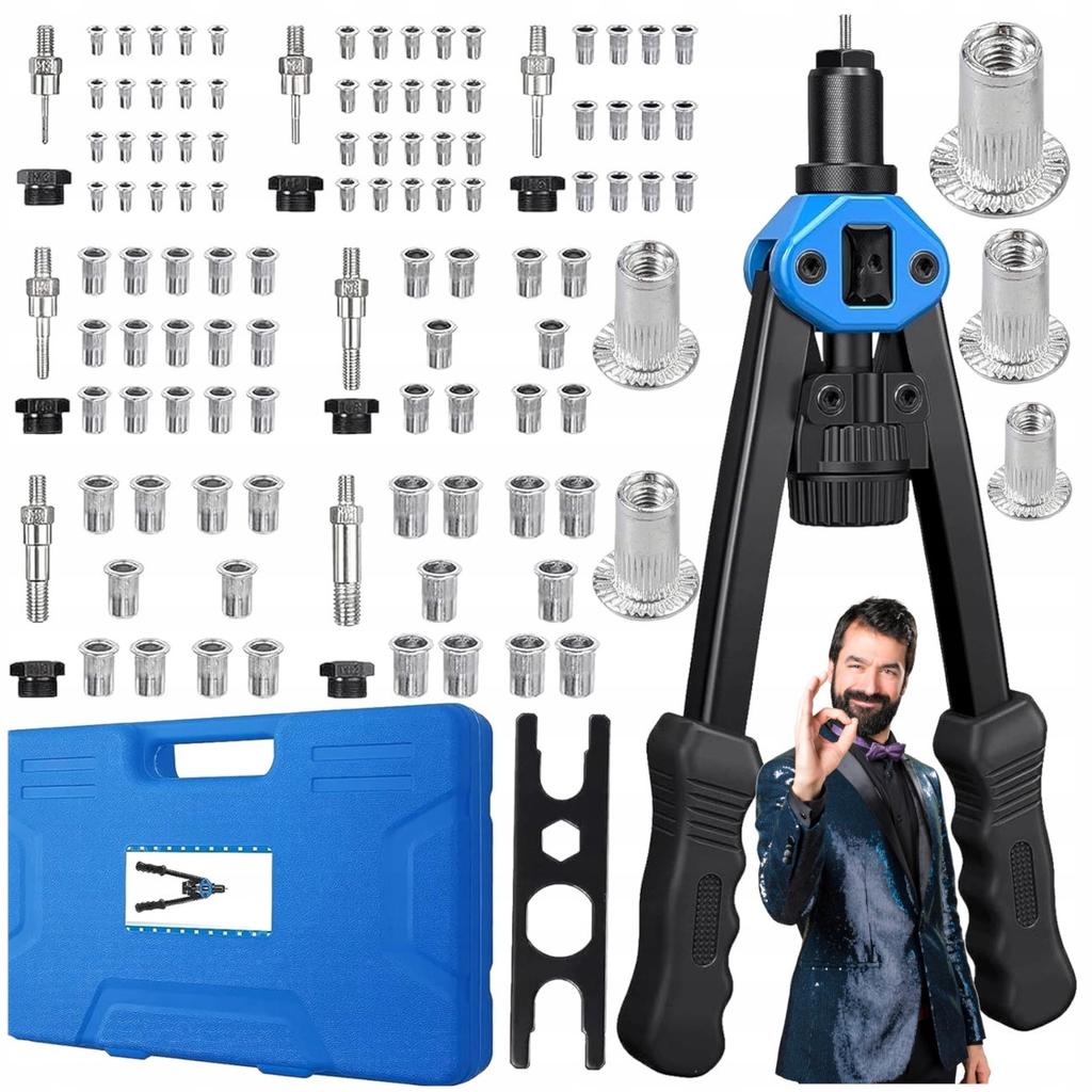 [PACZB] Hand Riveter for Rivet Nuts M3-M12 SET 126 pcs CASE D905
