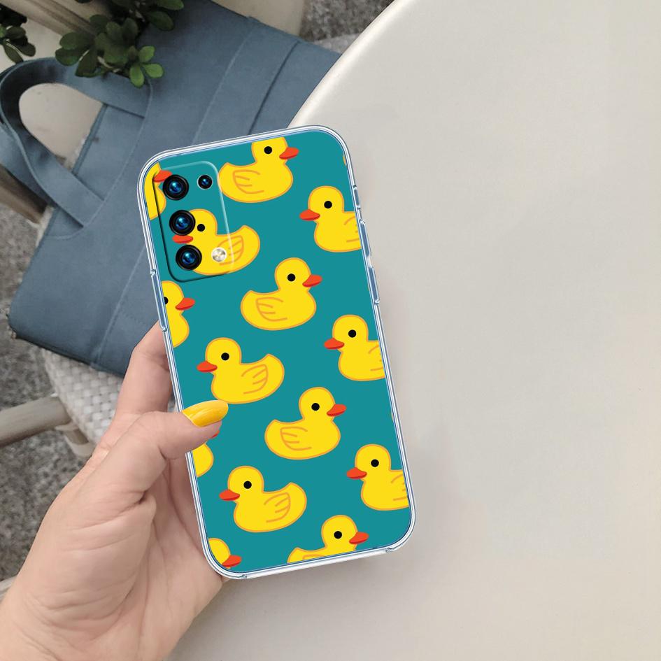 LO40 DUCK Cartoon Soft Shell Transparent Phone Case for Motorola Moto G7 G8 G9 G84 G85 G73 G24 G15 Z2 Play Power Plus