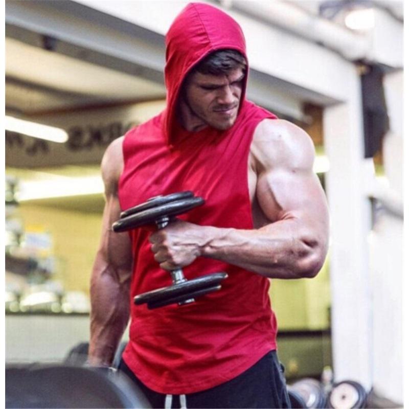  Мужские майки без рукавов с капюшоном для фитнеса, толстовки с капюшоном, жилеты для бодибилдинга, спортивная одежда для спортзала, тренировки  