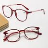 Fg Fashion Women Reading Glasses Hd Full Frame Round Red Presbyopia Glasses +1.0 To +4.0