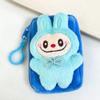 Cartoon Labubu Plush Coin Purse Cute Anime Money Change Pouch Earphone Storage Bag Zipper Wallet Keychain Pendant Kid Gifts