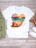 (Asian Size) Women Love Letter Trend Cute Sweet Short Sleeve Fashion Print Lady Tee Top Clothing Casual Tshirt Female Graphic T-shirts