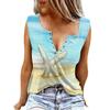 Женские майки, сексуальные летние топы без рукавов с v-образным вырезом, жилет с 3D принтом, пляжные топы с морской звездой
