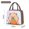 Cartoon Capybara Kids Insulated Lunch Bag - Portable School Lunch Box