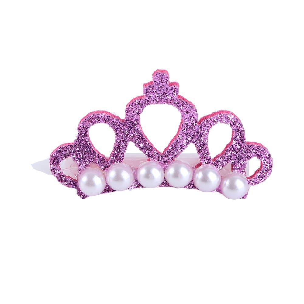 Faux Pearl Cute Crown Shape Bows Pet Hairpins Dog Accessories Pet Grooming Supplies Pets Hair Clips