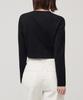 MUSINSA STANDARD WOMAN Women'S Crew Neck Crop Long Sleeve T-Shirt [Black]