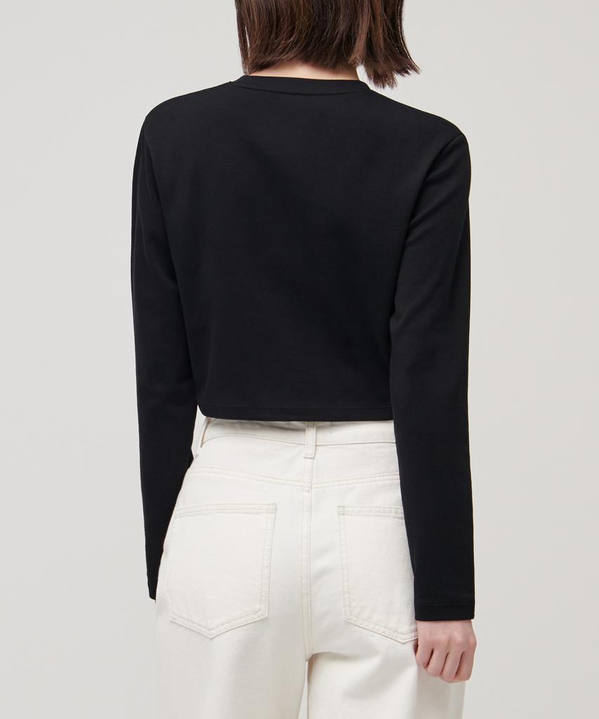 MUSINSA STANDARD WOMAN Women'S Crew Neck Crop Long Sleeve T-Shirt [Black]
