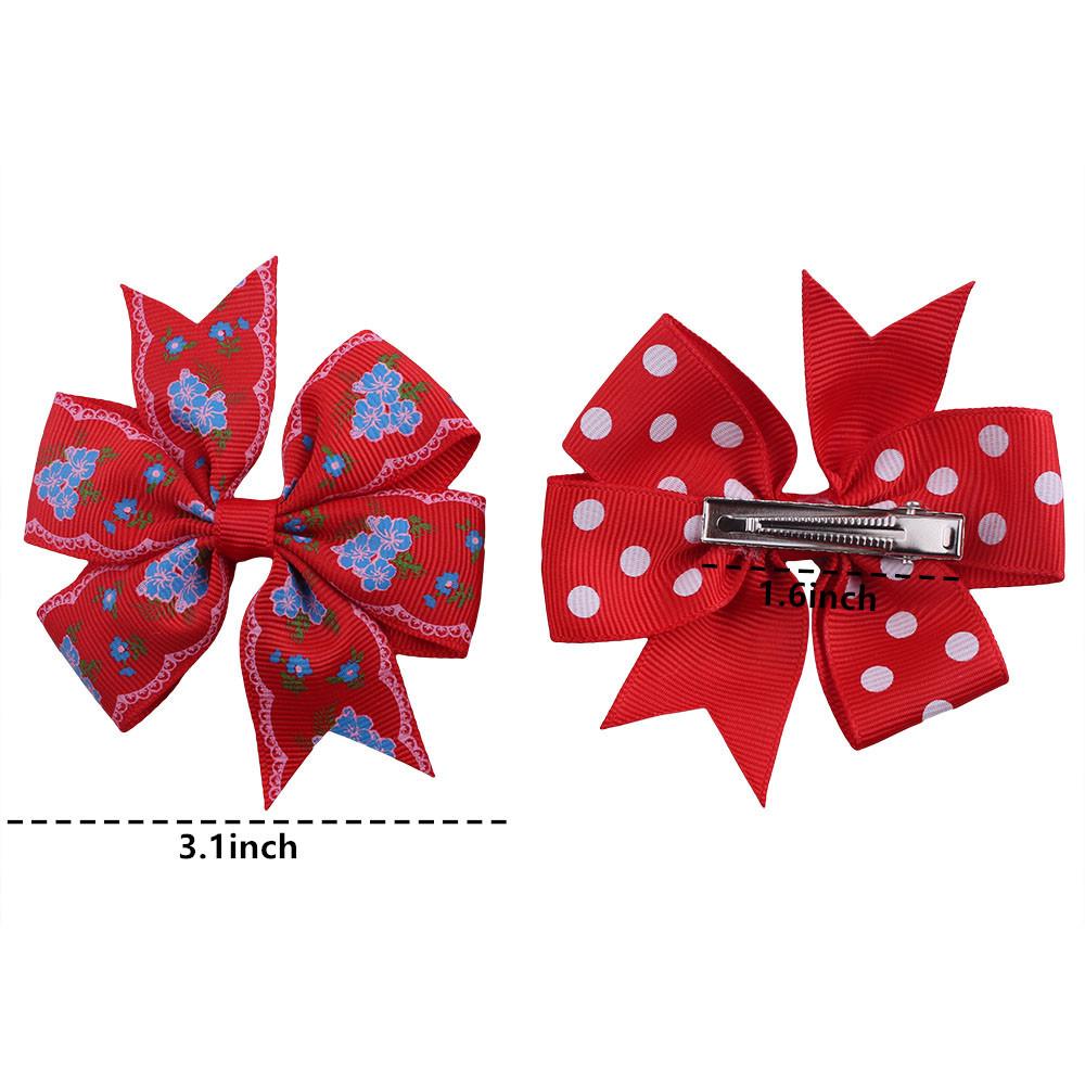 Kids Bows Hair Accessories 40Pcs Comfort Soft Fashionable Fabric Hair Bows Alligator Clips Ribbon Barrettes European-American