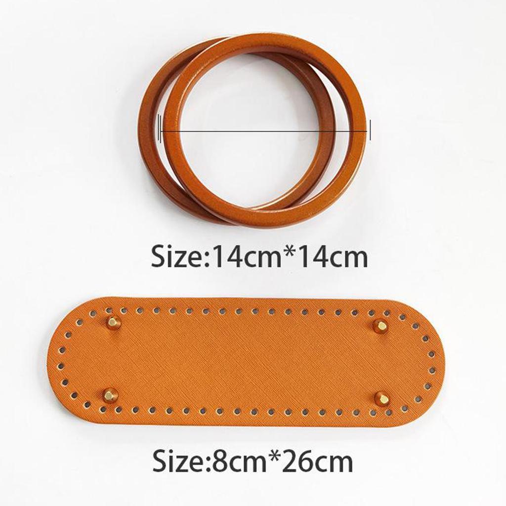 Crochet Bag Bottom Leather Base Tote Handle Set DIY Knitting Style 1