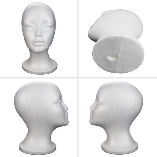 Foam Wig Head Tall Female Mannequin Hairpieces Display Holder Hats Sunglasses Headphone Headwear Stand Cosmetics Model Head Prop