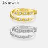 925 Sterling Silver Gold Stage Zircon Pave Snake Resizable Ring Women 2023 Rock Punk Fashion Fine Jewelry