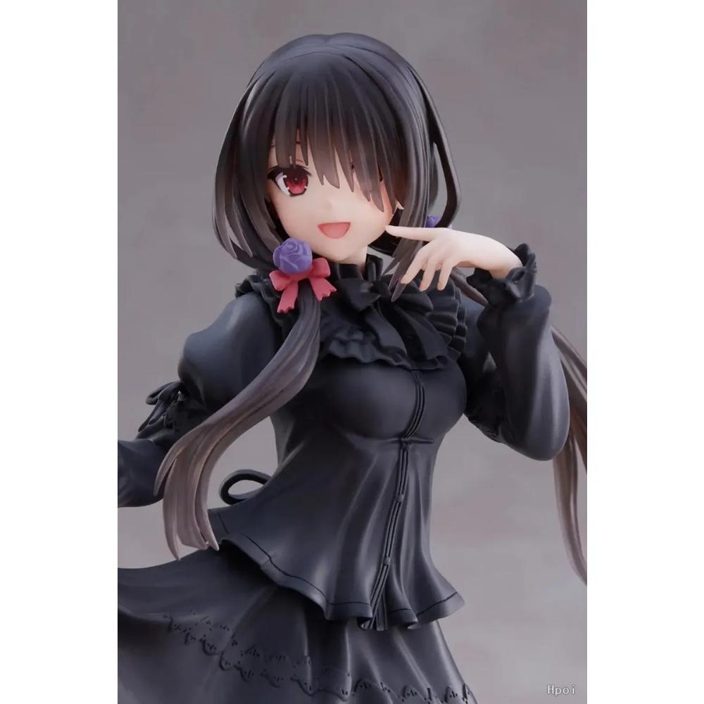 18 см DATE A LIVE Токисаки Куруми Аниме Фигурка Милая Девушка Модель Игрушка ПВХ Черное Платье Наряд Стоящая Модель Украшение Салона Автомобиля