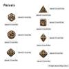 7 Pcs Coppery Squid Metal Dice Hollow Metal Polyhedral Dice Set Suitable for Role-Playing RPG  Board Game Card Game